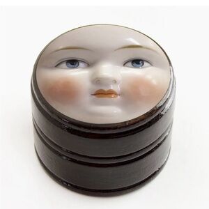 Luna Wooden Container with Doll Face - New